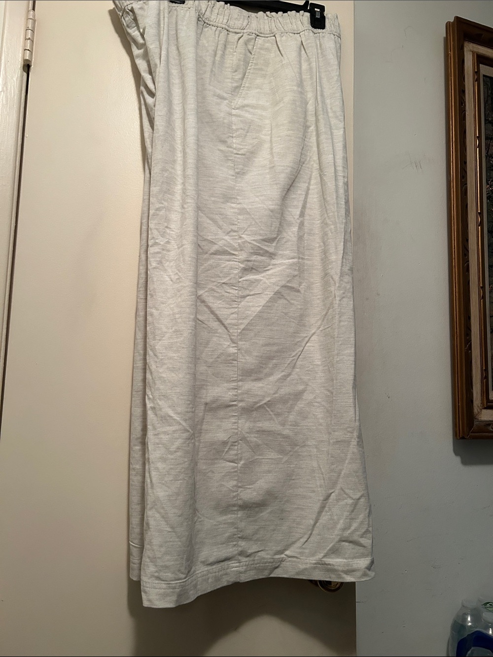 Madewell Cream Wide-Leg Pants with Elastic Waist